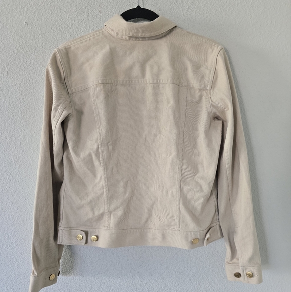 Vintage Ralph Lauren Denim Jacket Women Sz M Tan Jean Pockets Button Up Classic - Picture 11 of 15